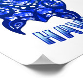 Oahu Hawaii Vacation Tribal Turtle Poster (Ecke)