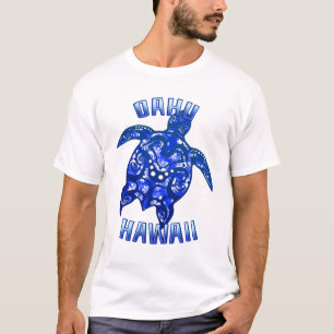Oahu Hawaii Vacation Tribal Turtle T-Shirt