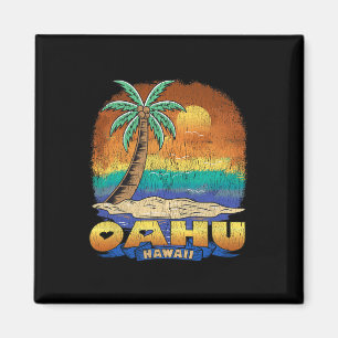 Oahu Hawaii Vintag Distressed Souvenir Magnet