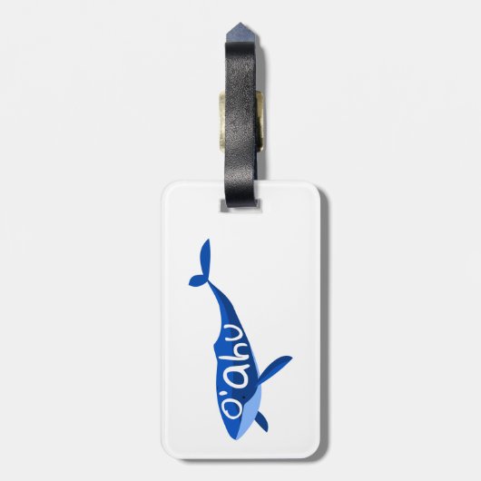 O'ahu Hawaii Whale Gepäckanhänger (Rückseite vertikal)