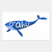 O'ahu Hawaii Whale Rechteckiger Aufkleber (Vorderseite)