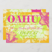 OAHU HAWAII Zielort Einladung (Vorne/Hinten)