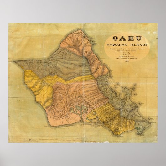 Oahu, Hawaiian Islands Poster (Vorne)