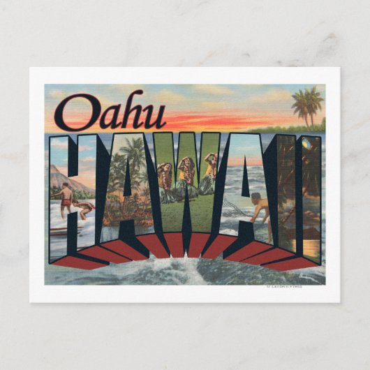 Oahu, HawaiiGroße BriefszenenOahu, HI Postkarte (Vorderseite)
