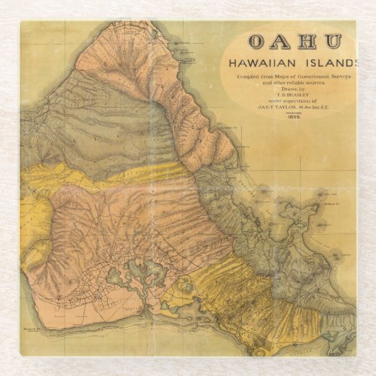 Oahu, hawaiische Inseln Glasuntersetzer (Vorderseite)