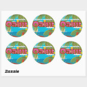 Oahu Holiday Reiseplakat Runder Aufkleber (Blatt)