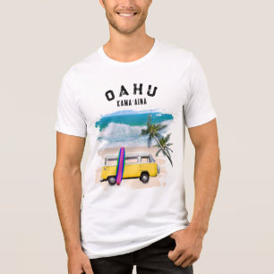 Oahu Kamaʻaina Gelber Vintage-Van-Surfboard Tri-Blend Shirt