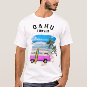Oahu Kamaʻaina Rosa Vintage Van Hawaii Einwohner T-Shirt