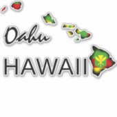 OAHU - KANAKA MAOLI HAWAII ISLANDS BLK AUFKLEBER (Vorderseite)