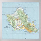 Oahu Vintag Map Poster (Vorne)