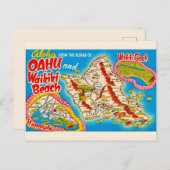 Oahu Wikiki Beach Karte (Vorne/Hinten)