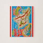 Oahu Wikiki Strand Karte 8x10 Puzzle (Vertikal)