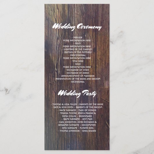 Oak Barrel Rustic Barn Gipskraut Programme (Rückseite)