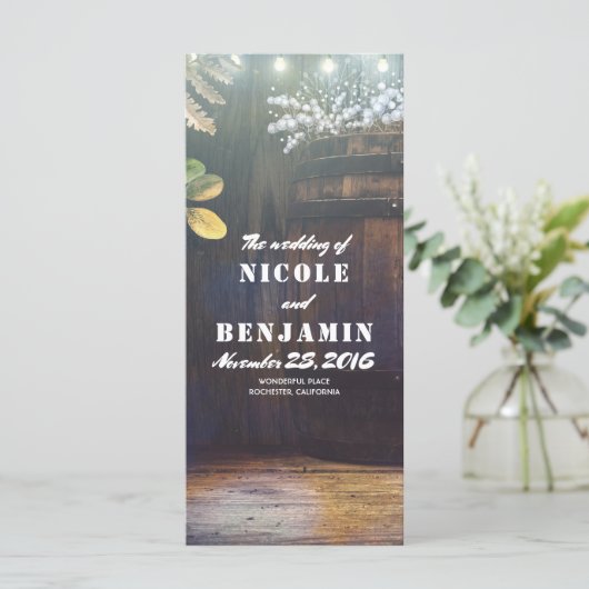 Oak Barrel Rustic Barn Gipskraut Programme (Stehend Vorderseite)