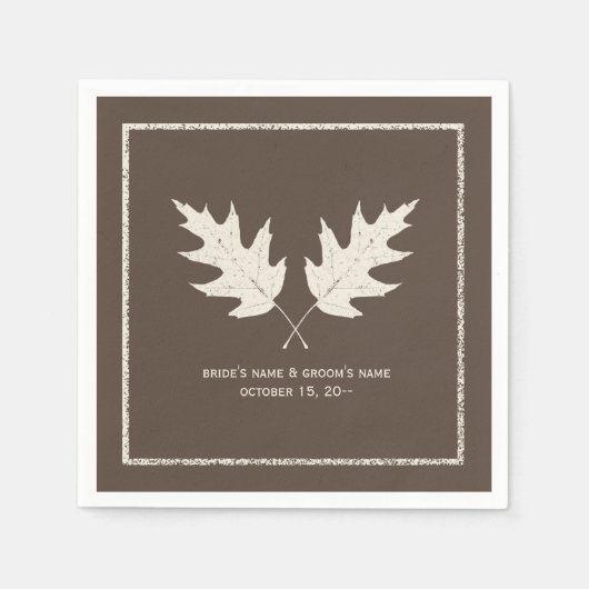 Oak Blätter Herbst Hochzeit Napkins Serviette (Vorderseite)
