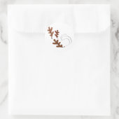 Oak-Blätter Runder Aufkleber (Tasche)
