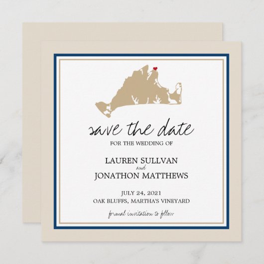Oak Bluffs Martha's Vineyard | SAVE THE DATE (Vorne/Hinten)
