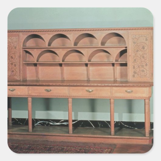 Oak Dresser Quadratischer Aufkleber (Vorderseite)