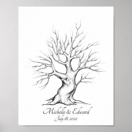 Oak Fingerprint Tree for Anniversary Poster (Vorne)