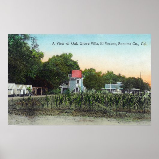 Oak Grove Villa SceneEl Verano, CA Poster (Vorne)