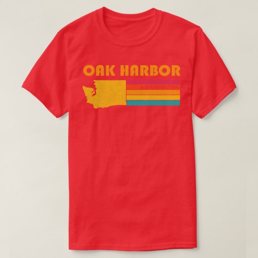 Oak Harbour Washington Vintag Distressed Souvenir T-Shirt (Design vorne)