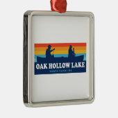 Oak Hollow Lake North Carolina Canoe Ornament Aus Metall (Rechts)