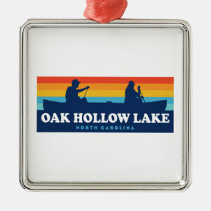 Oak Hollow Lake North Carolina Canoe Ornament Aus Metall