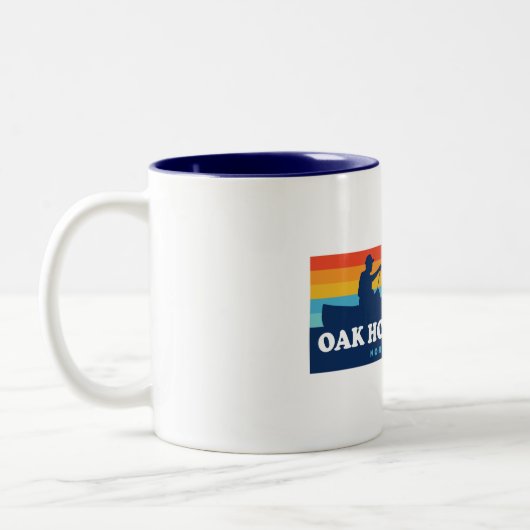 Oak Hollow Lake North Carolina Canoe Zweifarbige Tasse (Links)