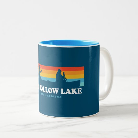 Oak Hollow Lake North Carolina Canoe Zweifarbige Tasse (VorderseiteRechts)