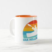 Oak Hollow Lake North Carolina Kayak Zweifarbige Tasse (Vorderseite Links)