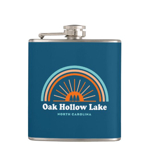 Oak Hollow Lake North Carolina Rainbow Flachmann (Vorderseite)