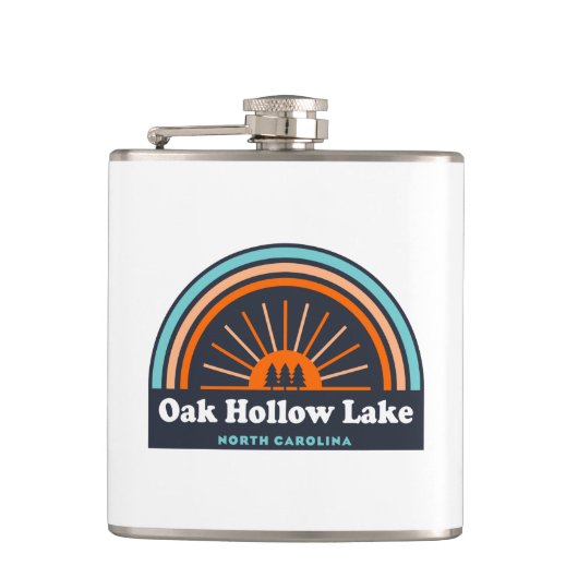 Oak Hollow Lake North Carolina Rainbow Flachmann (Vorderseite)