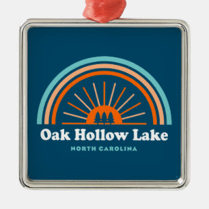 Oak Hollow Lake North Carolina Rainbow Ornament Aus Metall