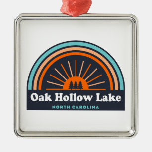 Oak Hollow Lake North Carolina Rainbow Ornament Aus Metall