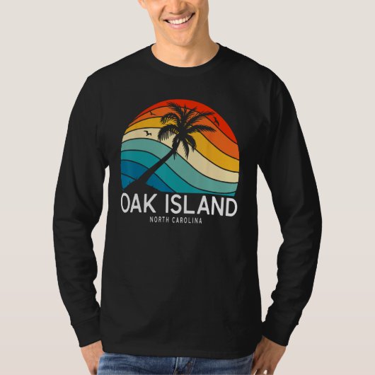 Oak Island Beach North Carolina Beach Palm Tree So T-Shirt (Vorderseite)