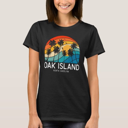 Oak Island Beach North Carolina Palm Tree Beach So T-Shirt (Vorderseite)
