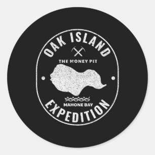 Oak Island Expedition Schatzsuche Retro Mystery Runder Aufkleber