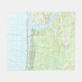 Oak Island North Carolina Karte (1990) Fleecedecke (Vorderseite (Horizontal))