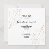 Oak Leaf Herbst Hochzeitsessen Probe Einladung (Vorderseite)