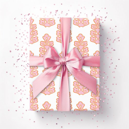 Oak Leaf in Pink and Orange Geschenkpapier
