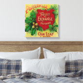 Oak Leaf Orange LabelPorterville, CA Leinwanddruck (Insitu (Schlafzimmer))