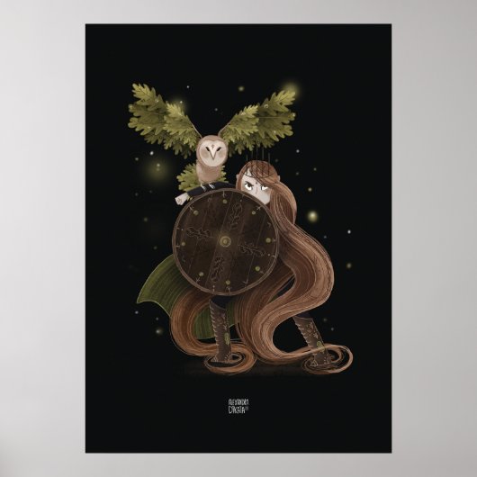 OAK LEAF OWL von Alexandra Dikaia Poster (Vorne)