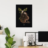 OAK LEAF OWL von Alexandra Dikaia Poster (Heimbüro)