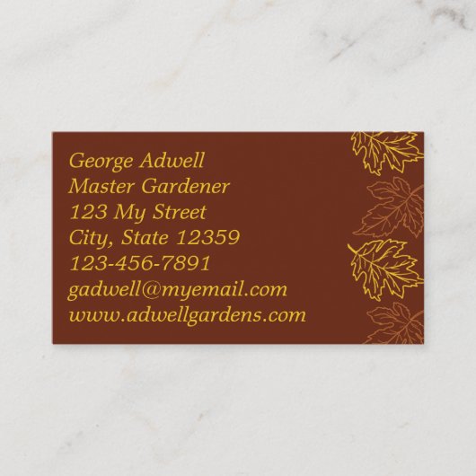 Oak Leaf Themed  Visitenkarte (Vorderseite)