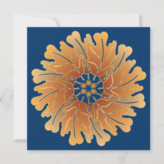 Oak Leaf und Acorn Rosette Erntedank Einladung (Vorderseite)