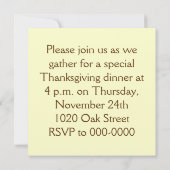 Oak Leaf und Acorn Rosette Erntedank Einladung (Rückseite)