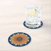 Oak Leaf und Acorn Rosette Runder Pappuntersetzer (Vor Ort)