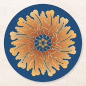 Oak Leaf und Acorn Rosette Runder Pappuntersetzer (Vorderseite)