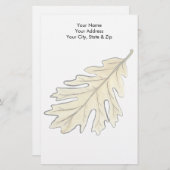 Oak Leaf Watercolor Briefpapier (Vorne/Hinten)