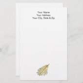 Oak Leaf Watercolor Briefpapier (Vorne/Hinten)